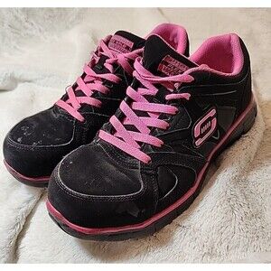 Skechers Womens Work Shoe Safety Alloy Toe Flex Sole‎ Synergy Sandlot Size 8.5